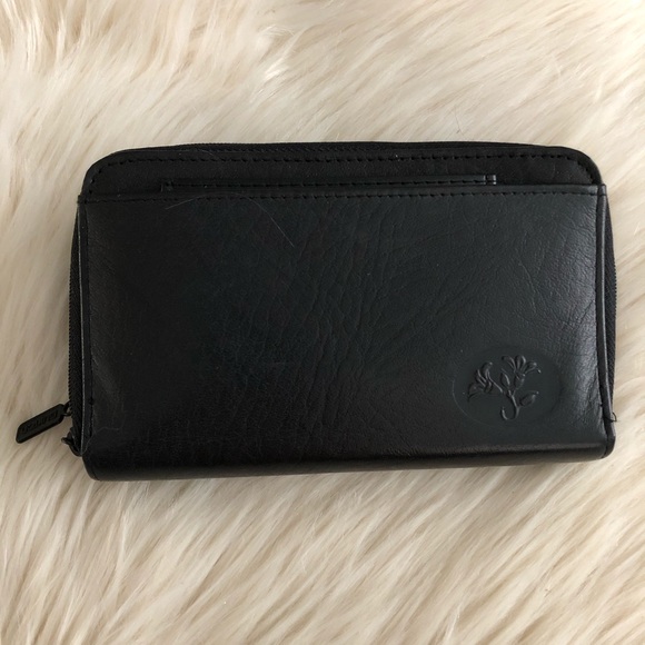Buxton Bags Buxton Black Leather Zip Around Wallet Poshmark